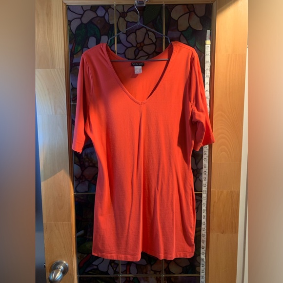 Large orange VENUS women’s half sleeve tunic. - Picture 1 of 3